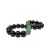Braccialetto con perle nere d'acqua dolce e 4 pietre semipreziose di Avventurina verde