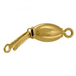 Fermaglio di sicurezza in oro giallo 18k da 8x5 mm per colllana o braccialetto di perle