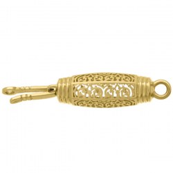 Fermaglio di sicurezza in oro giallo 18k da 18x6mm per colllana o braccialetto di perle