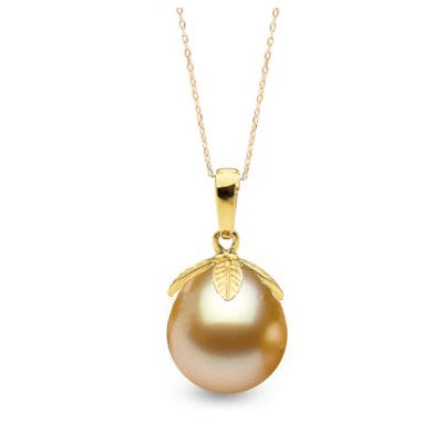 Pendente Oro 18k e perla delle Filippine Gold a goccia 10-11 mm AAA
