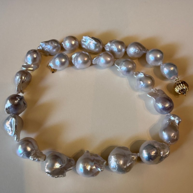 Collana di grandi perle esotiche Fireball d'Acqua dolce 45 cm 13-14 mm