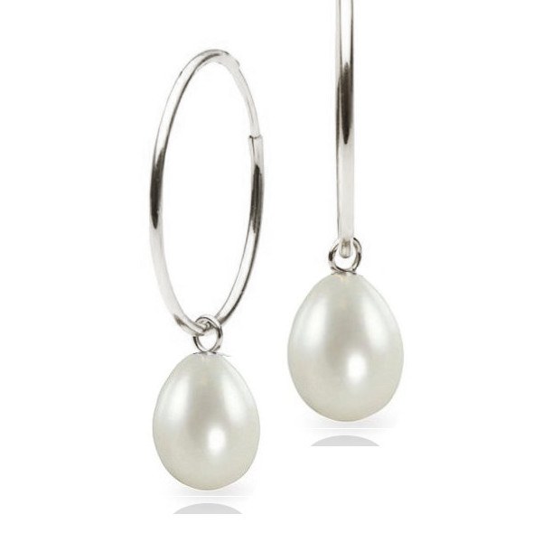 Orecchini Creole in Argento 925 perle d'acqua dolce a goccia