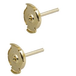 Paio di appretti GUARDIAN in Oro Giallo 18k 3 mm chiusura di sicurezza per orecchini di perle