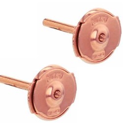 Paio di perni per orecchini, sistema GUARDIAN brevettato in oro rosa 18k 5 mm