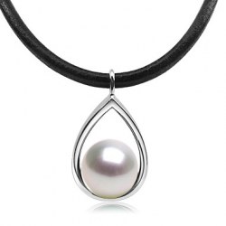 Pendente in Argento 925 con Perla Australiana bianca argento qualità AAA