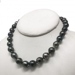 Collana 43/44 cm Perle di Tahiti Barocche cerchiate 9-11 mm molto luminose