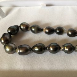 Braccialetto composto con perle di Tahiti nere da 9,5-11 mm Barocche