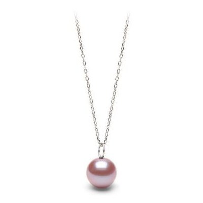 Pendente Mignon 6 mm oro bianco 14k con perla di Acqua Dolce 7-8 mm Lavanda DOLCEHADAMA