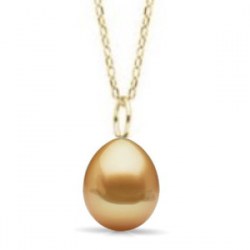 Pendente Oro giallo 18k perla delle Filippine Gold forma a goccia 11-12 mm