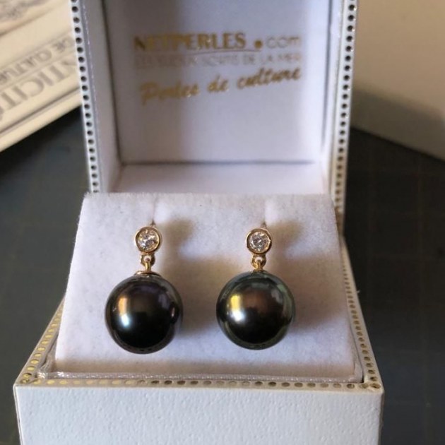 Orecchini con perle Australiane, diamanti e spinelli | Bertolami Fine