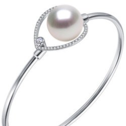 Braccialetto Argento 925 perla Australiana Bianca argentata AAA
