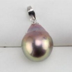 Pendente Argento Perla Soufflé Acqua Dolce 10-13 mm colore metallico