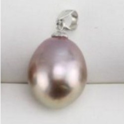 Pendente Argento Perla Soufflé Acqua Dolce 10-13 mm colore metallico