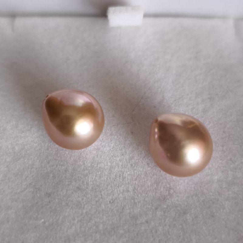 Paio di perle Edison acqua dolce da 10-11 mm lavanda rosato a goccia