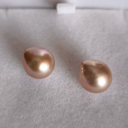 Paio di perle Edison acqua dolce da 10-11 mm lavanda rosato a goccia
