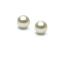 Paio di perle d'acqua dolce di piccolo diametro 3-3.5 mm bianche AAA