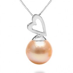 Pendente in argento 925 con perla d'acqua dolce rosa pesca DOLCEHADAMA