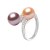 Anello You&Me, Oro 18k Diamanti due perle d'acqua dolce DOLCEHADAMA