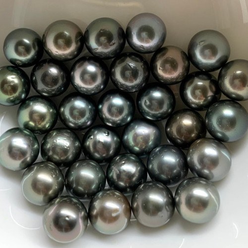 Perla di Tahiti nera 10-11 mm grigio qualità AA