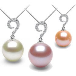 Pendente in Oro 9k con diamanti e perla d'acqua dolce DOLCEHADAMA