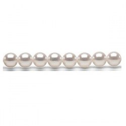 Filo 40 cm non montato di perle coltivate Akoya 8-8,5 mm bianche AAA