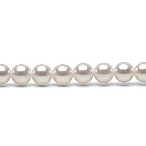 Filo 40 cm non montato di perle coltivate Akoya 9-9,5 mm bianche AAA