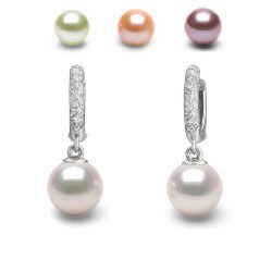 Orecchini in Argento 925 Diamanti e Perle d'acqua dolce DOLCEHADAMA