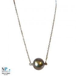 Braccialetto con splendida Perla di Tahiti su catenina in Argento 925