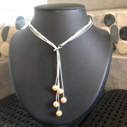 Collana pendente in Argento 925 con perle di Tahiti 9-10 mm AAA