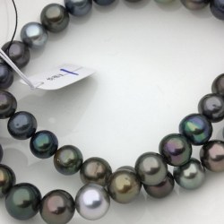 Collana 43 cm di perle di Tahiti da 8,2 a 11,1 mm di qualità AA