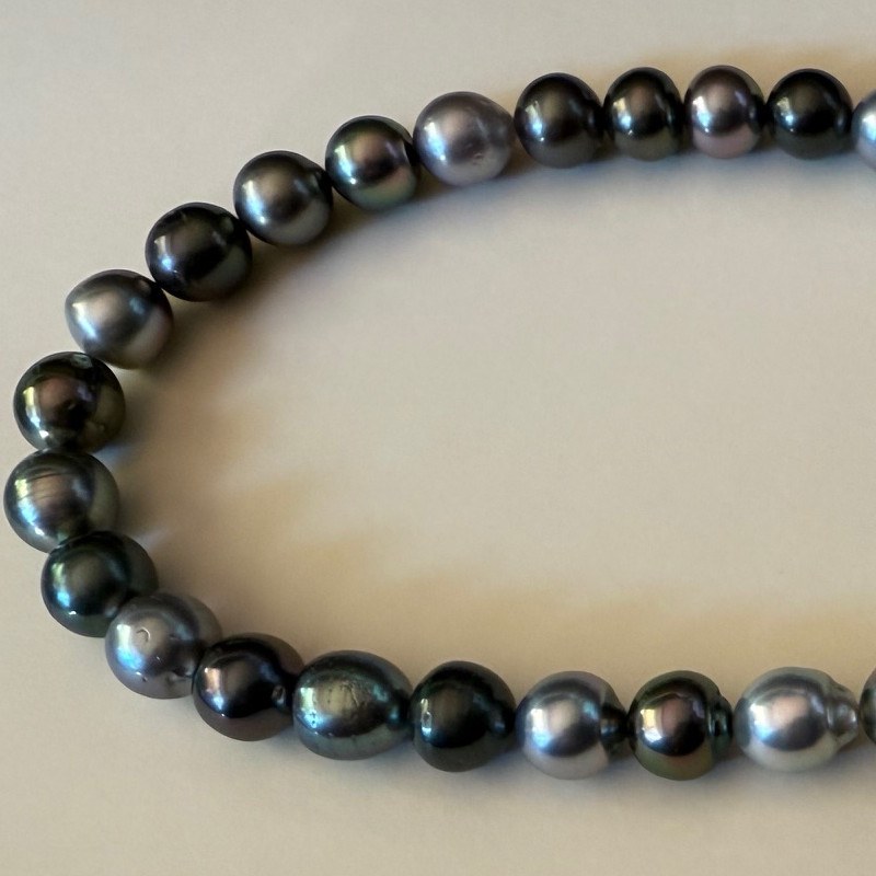 Collana 43/44 cm Perle di Tahiti 8,2 à 9,8 mm semi-barocche
