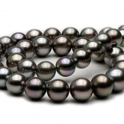 Collana 43/44 cm di perle di Tahiti rotonde da 10,3 a 11,7 mm Qualità: AA/AA+