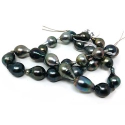 Collana di splendide perle di Tahiti barocche goccia 10-12 mm 43/44 cm