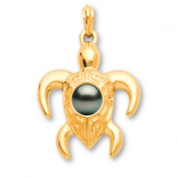 Pendente tartaruga oro 18k 8,05 grammi perla di Tahiti