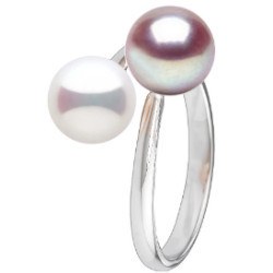 Anello You&Me, argento 925 perle d'acqua dolce bianca e lavanda