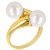 Anello You&Me, Oro 18k con due perle d'acqua dolce 8-9 mm AAA colore a scelta